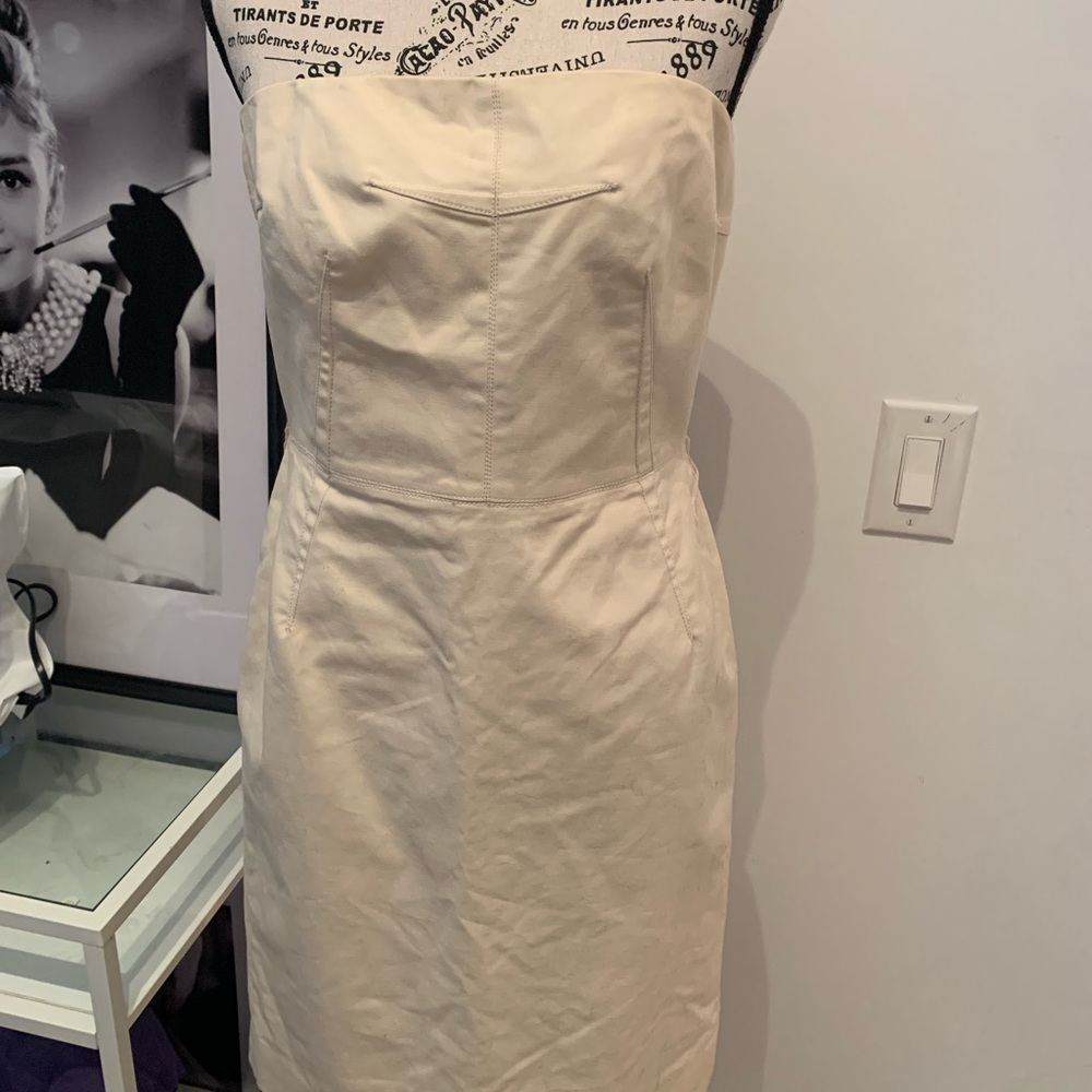 Michael Kors Cream Strapless Dress
